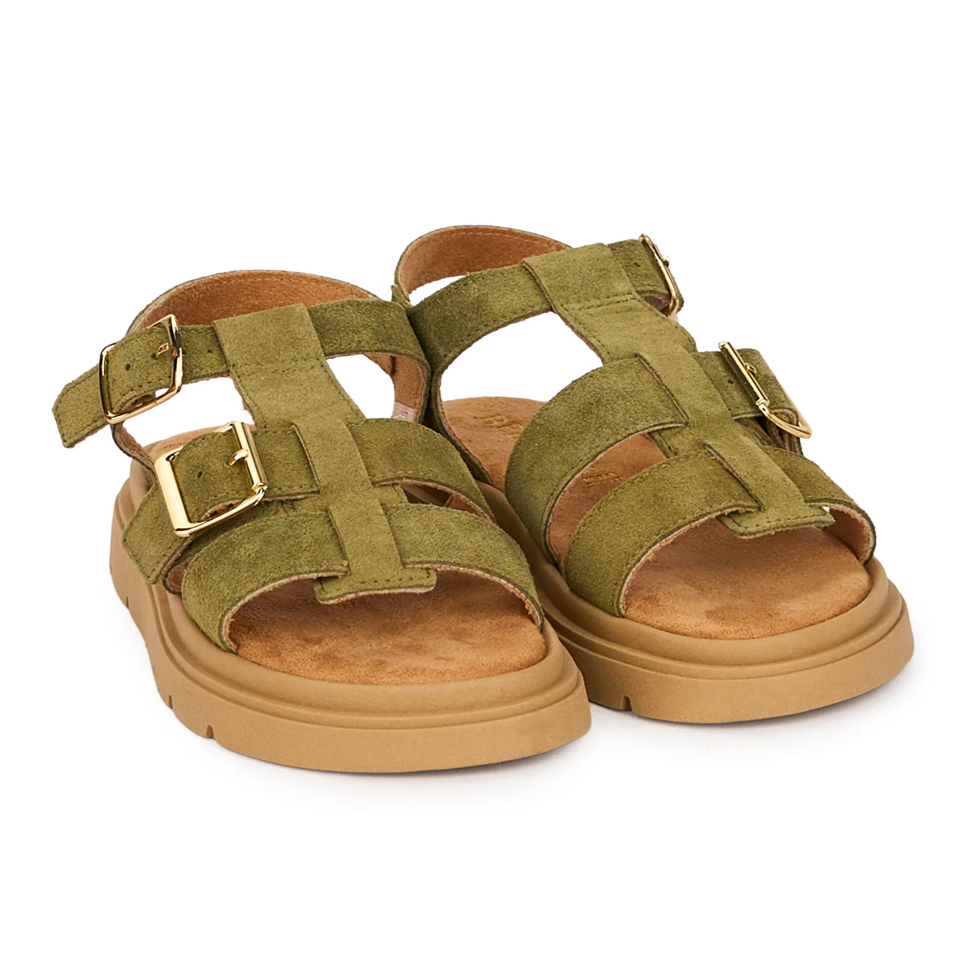 Sandale dama din piele naturala kaki 18568 - Image 4