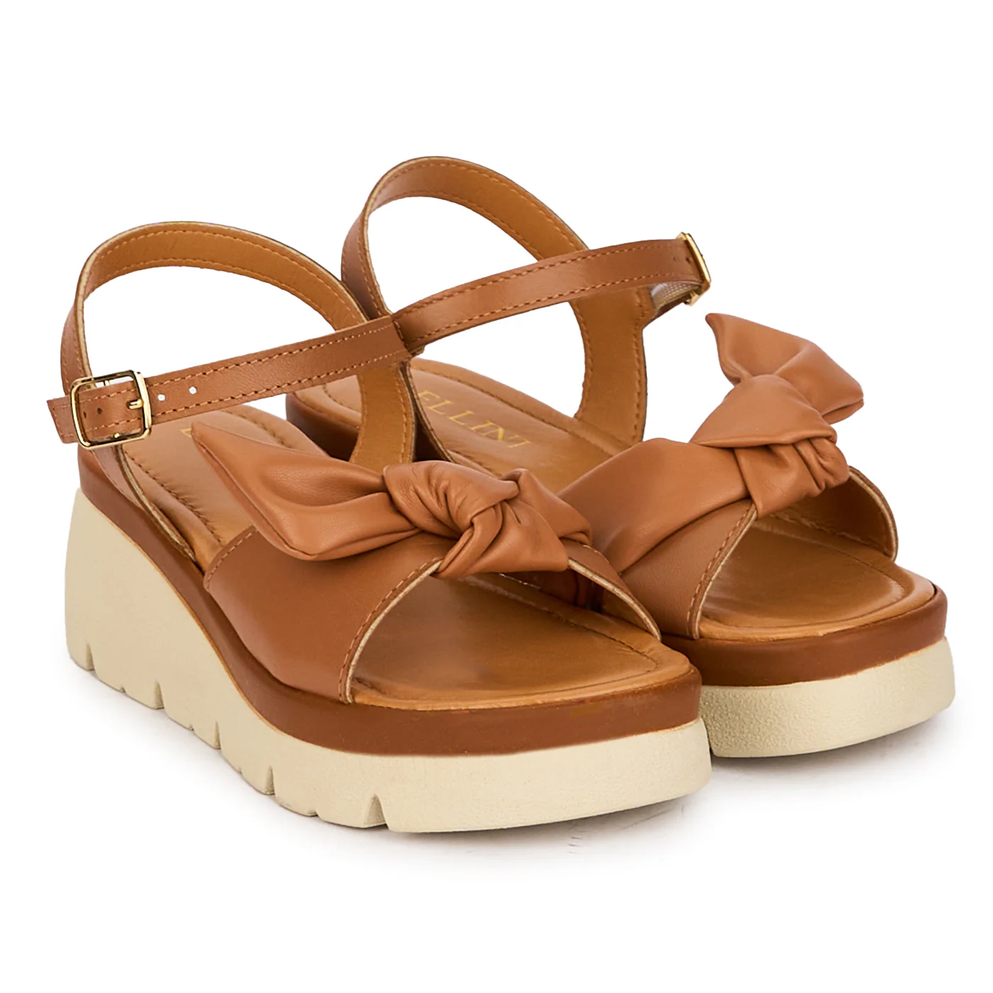 Sandale dama din piele naturala maro cu platforma 5 cm 18462 - Image 4