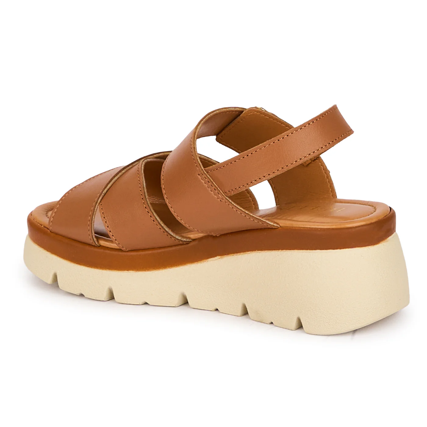 Sandale dama din piele naturala maro cu platforma 5 cm 18466 - Image 2