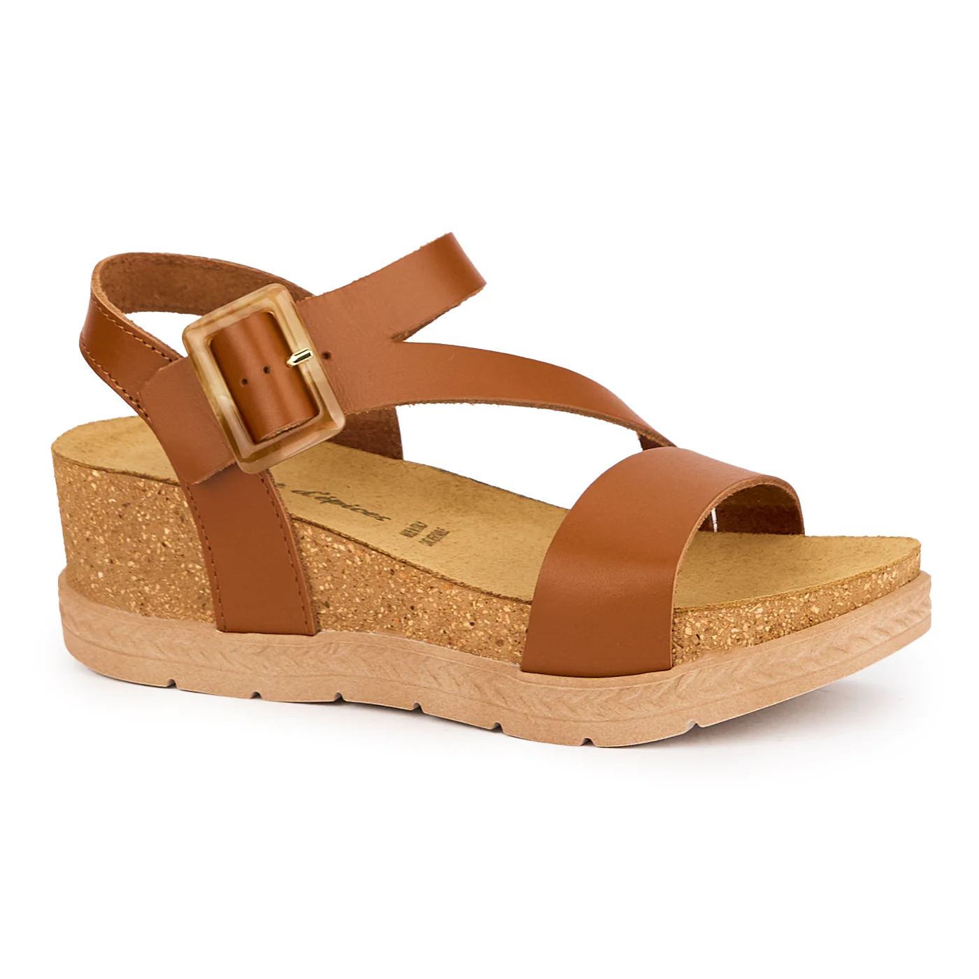 Sandale dama din piele naturala maro cu platforma 6 cm 16117