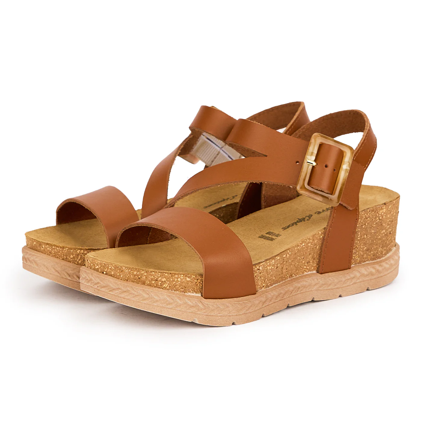 Sandale dama din piele naturala maro cu platforma 6 cm 16117 - Image 3