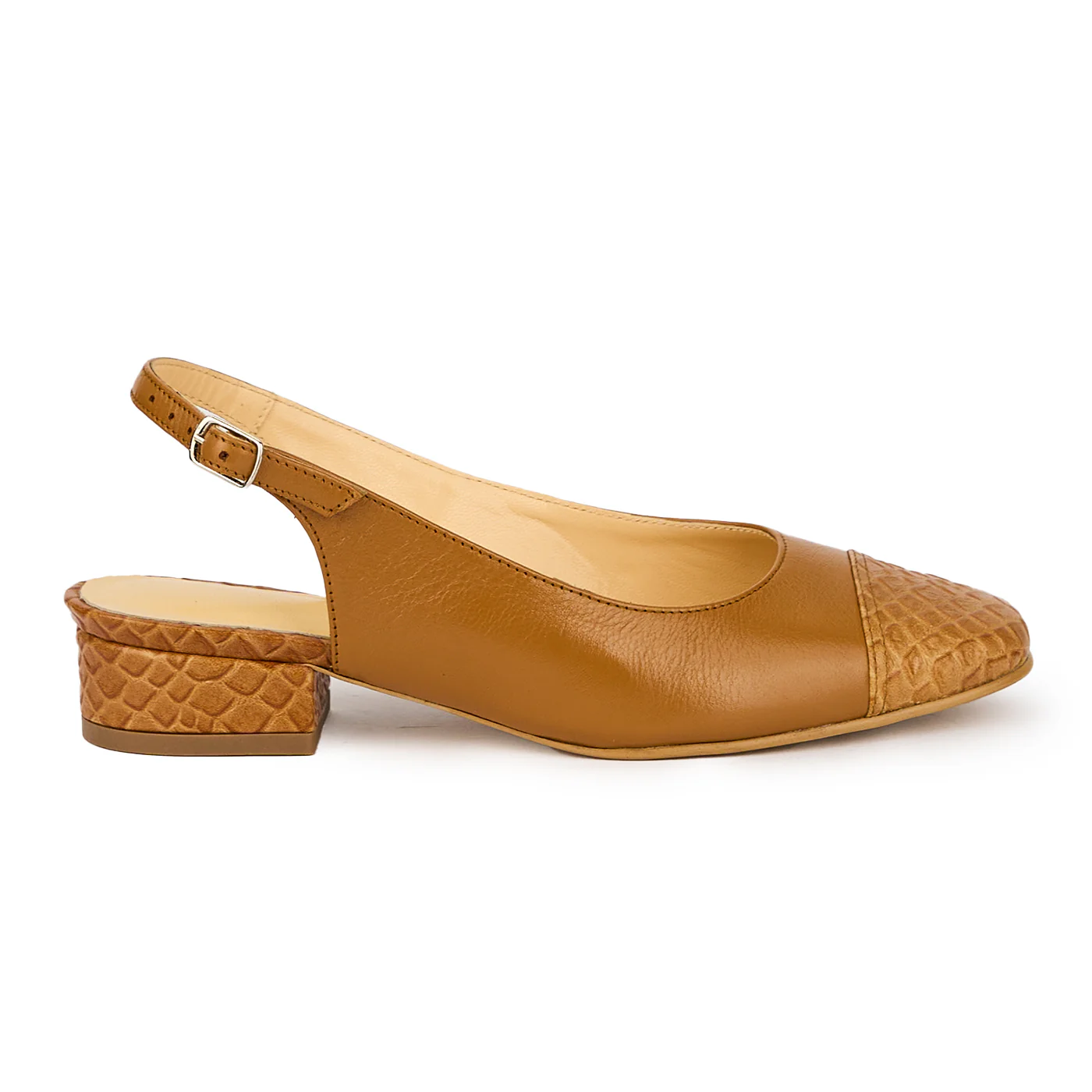 Sandale dama din piele naturala maro cu toc mic 3.5 cm 15847