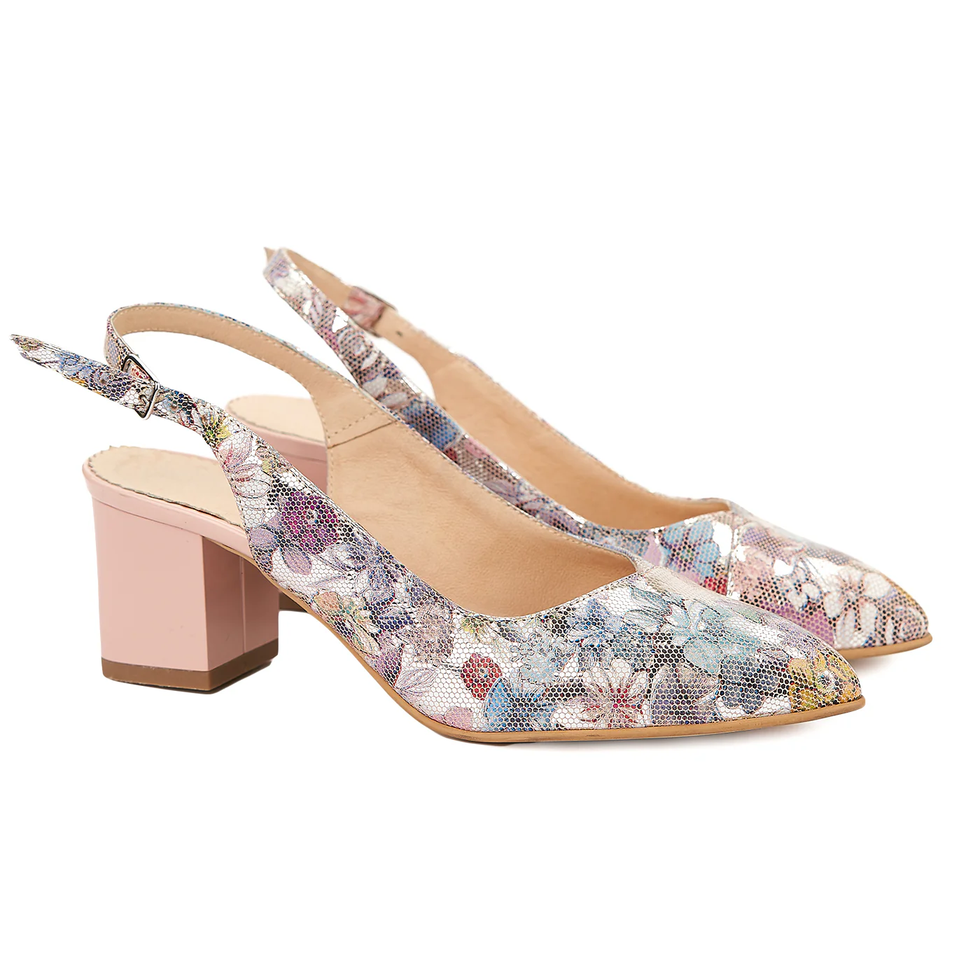 Sandale dama din piele naturala model floral 5011 - Image 2