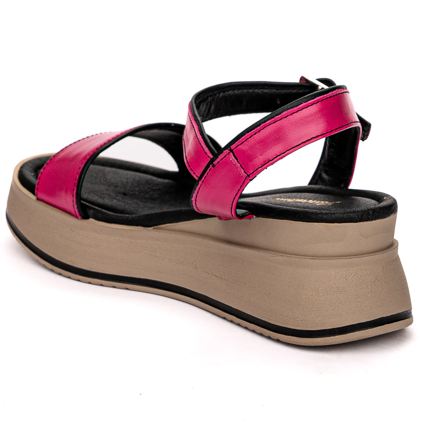 Sandale dama din piele naturala mov cu platforma 13594 - Image 2