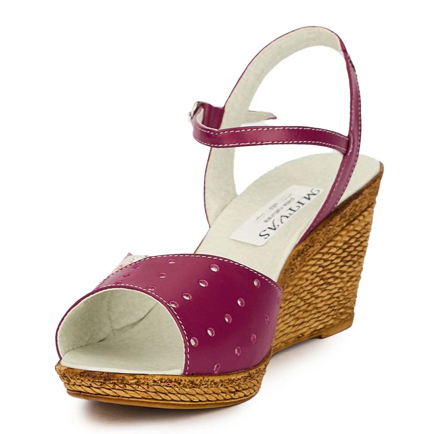 Sandale dama din piele naturala mov cu platforma 8 cm 15826 - Image 3