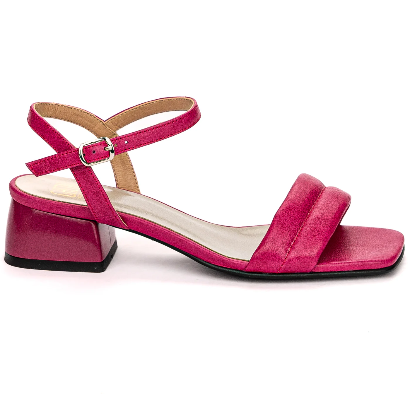 Sandale dama din piele naturala mov cu toc mic 13619