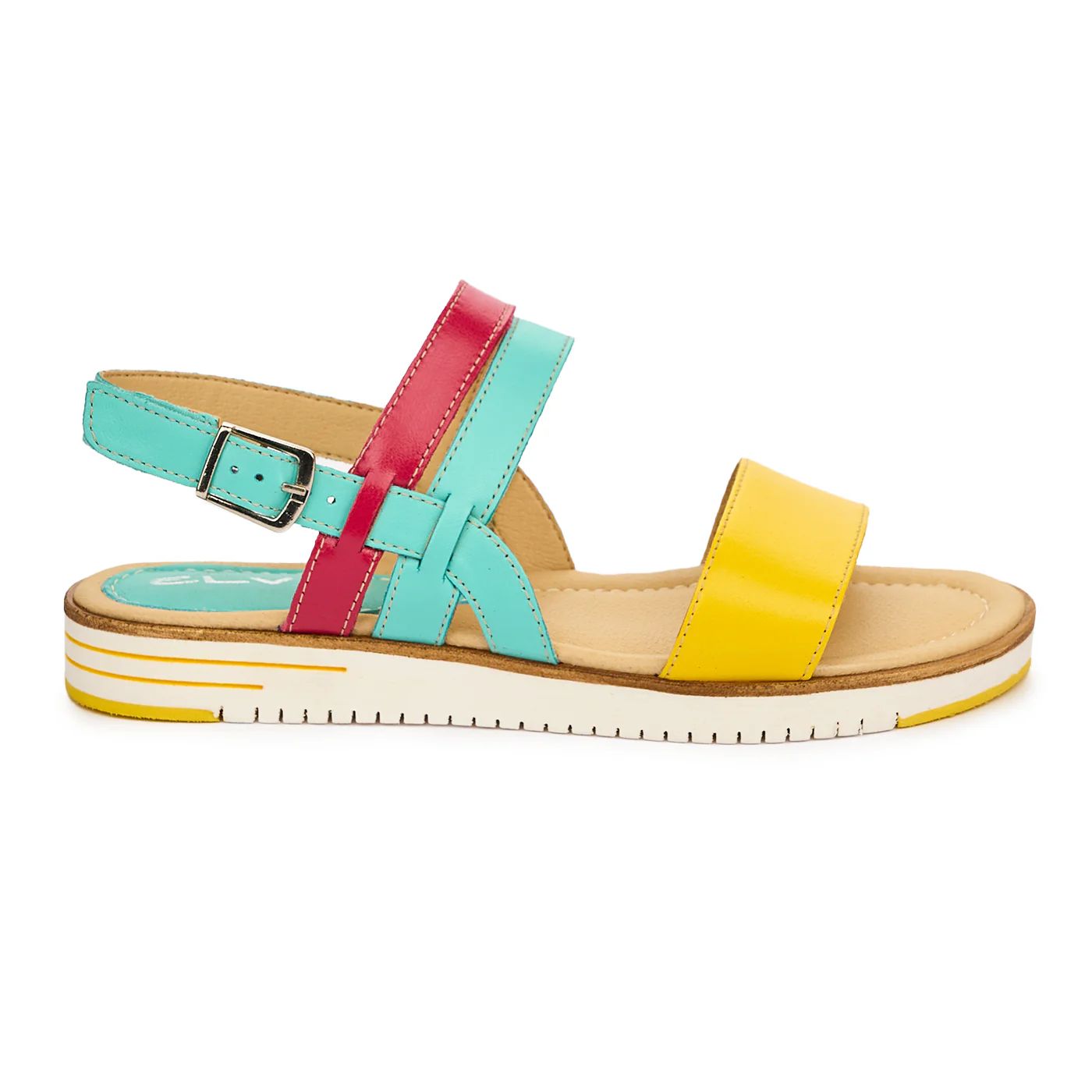 Sandale dama din piele naturala multicolor 13076