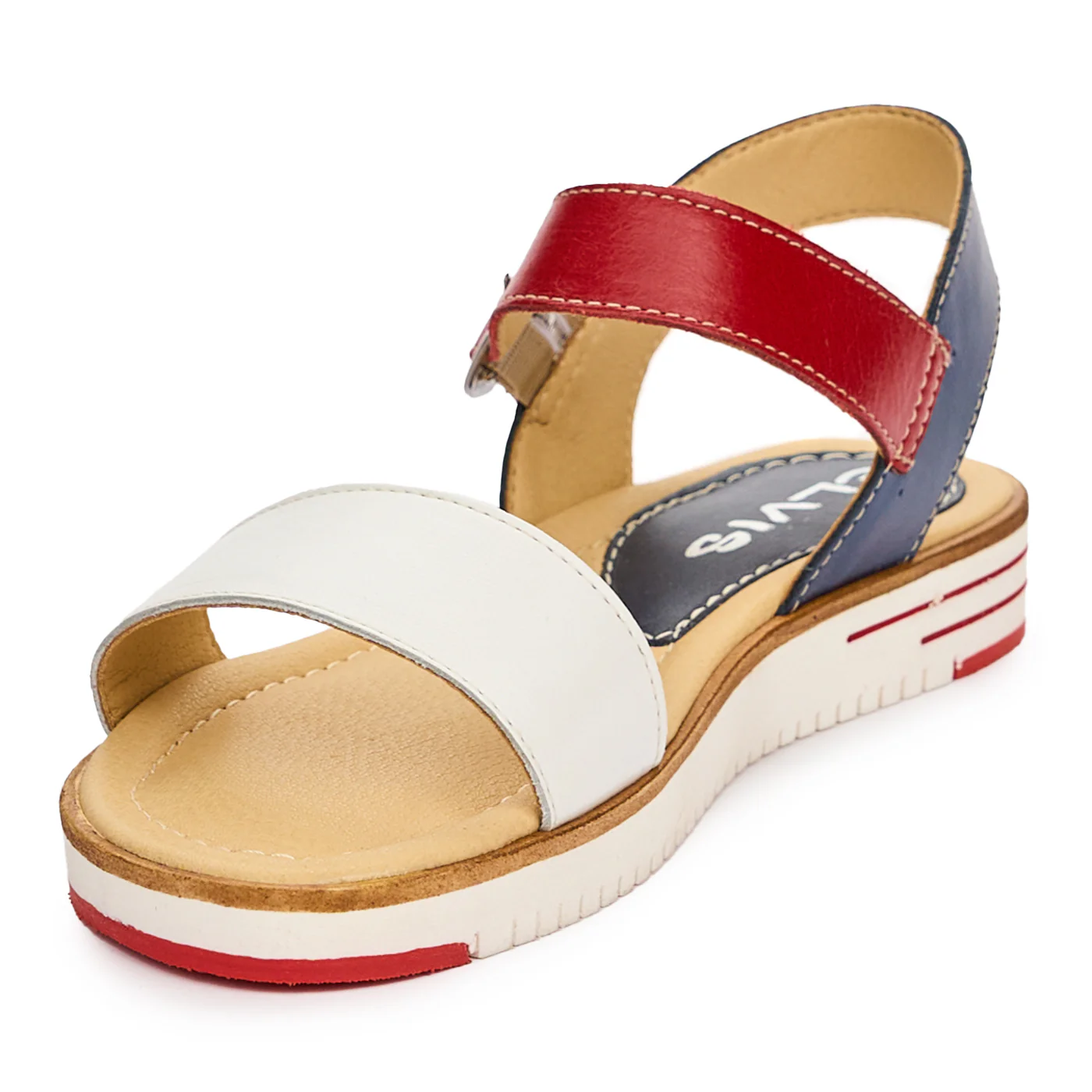 Sandale dama din piele naturala multicolor 13084 - Image 3
