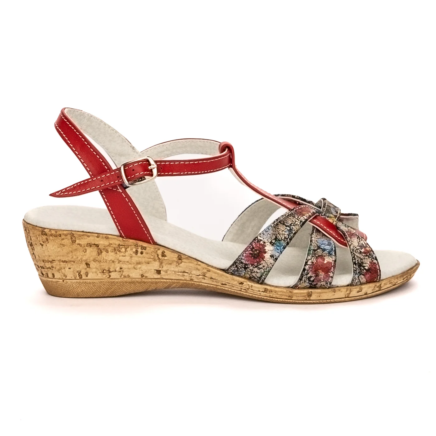 Sandale dama din piele naturala multicolor 13424