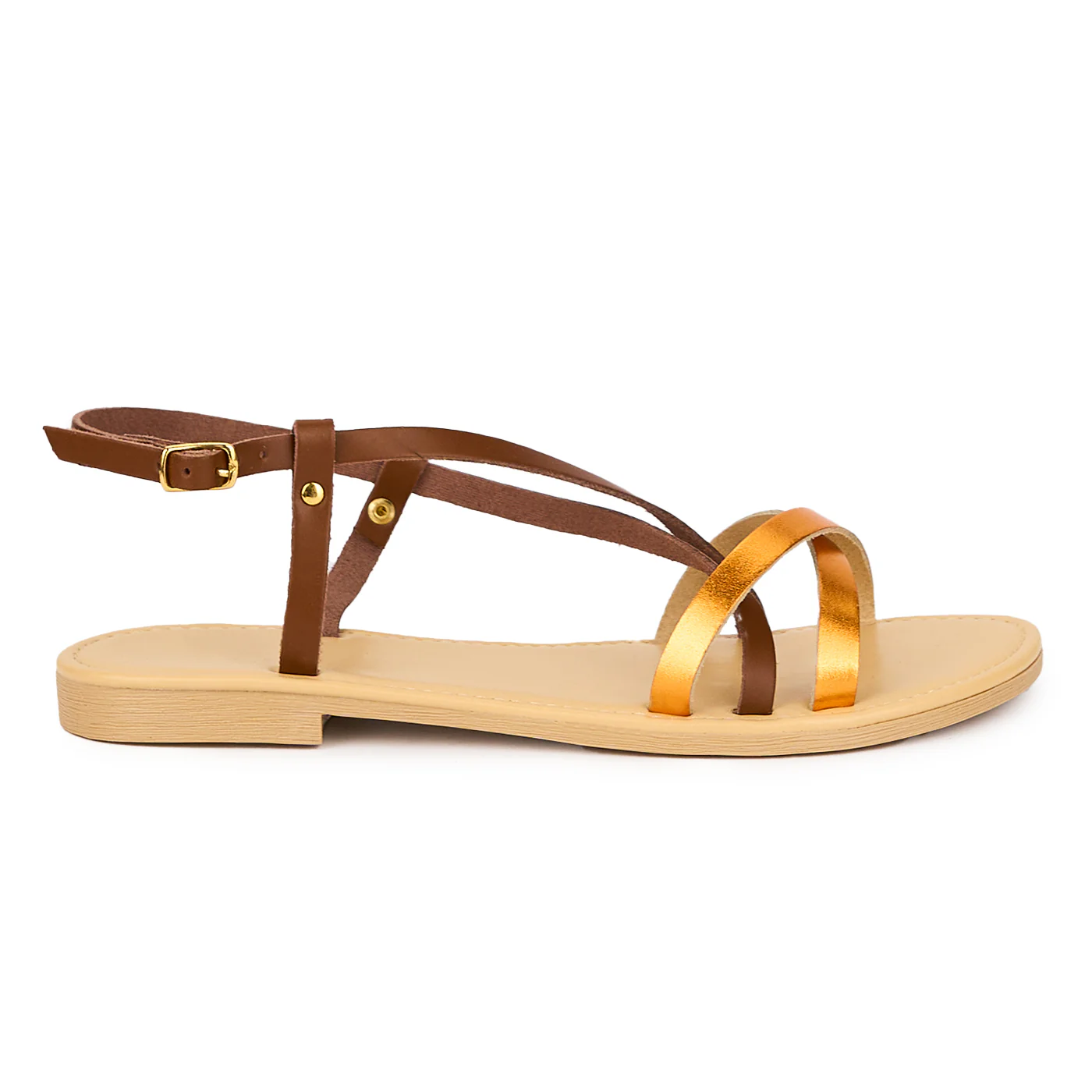 Sandale dama din piele naturala multicolor 15396