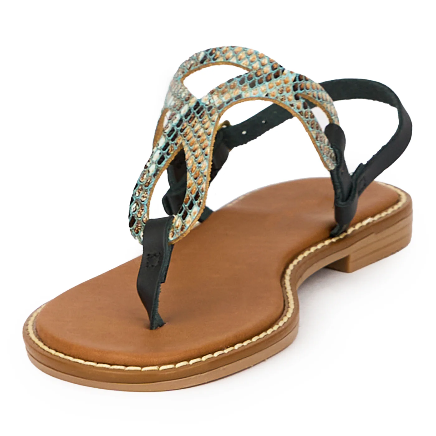 Sandale dama din piele naturala multicolor 15410 - Image 3