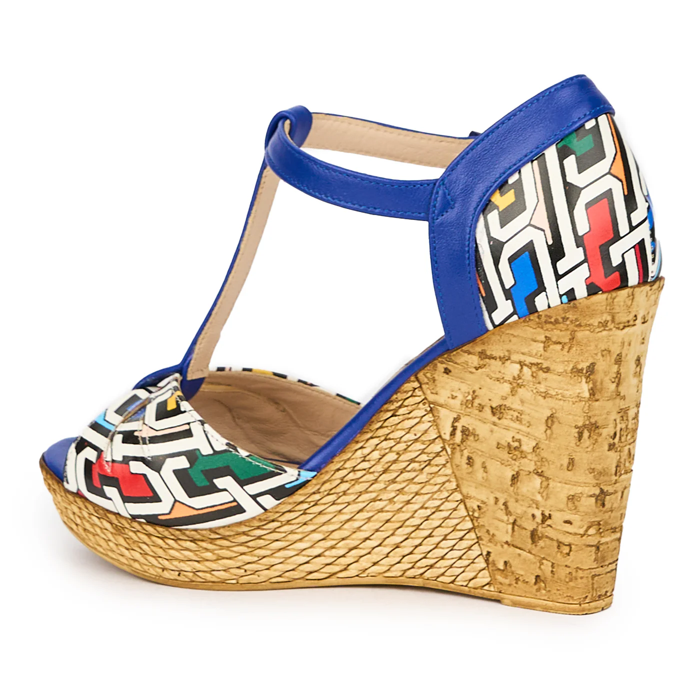 Sandale dama din piele naturala multicolor cu platforma 10.5 cm 15571 - Image 2