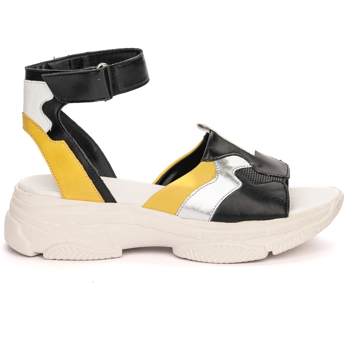 Sandale dama din piele naturala multicolor cu platforma 13471 - Image 4
