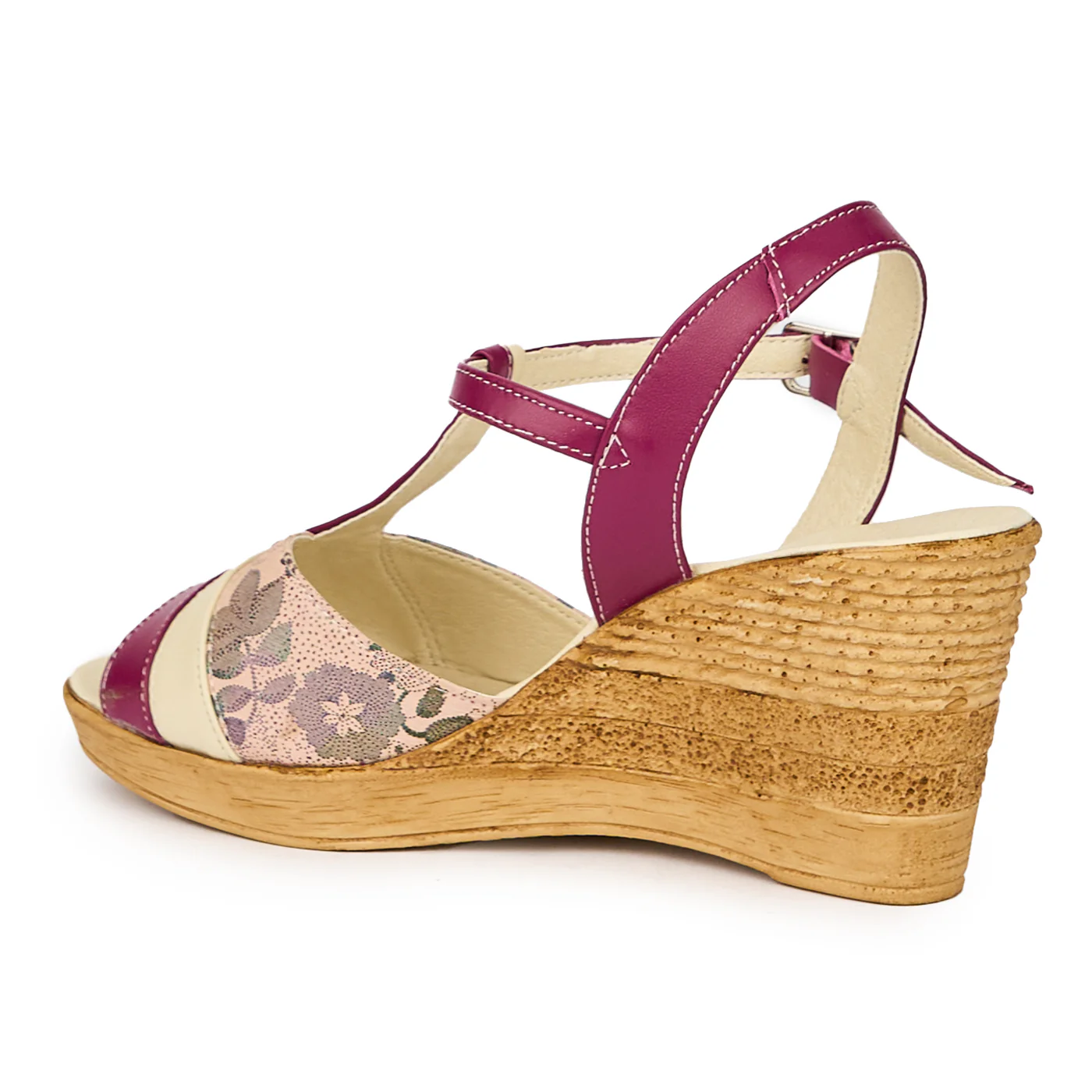 Sandale dama din piele naturala multicolor cu platforma 8 cm 15300 - Image 2
