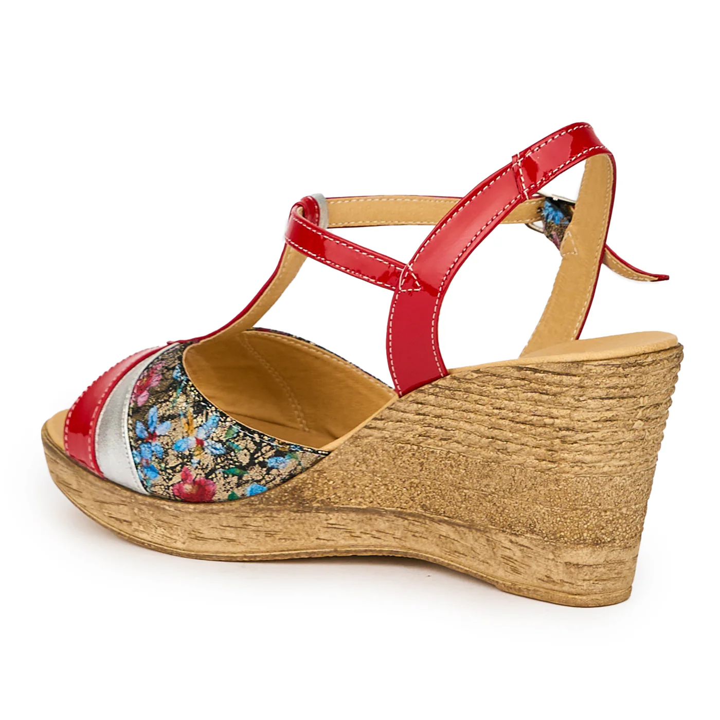 Sandale dama din piele naturala multicolor cu platforma 8 cm 15301 - Image 2