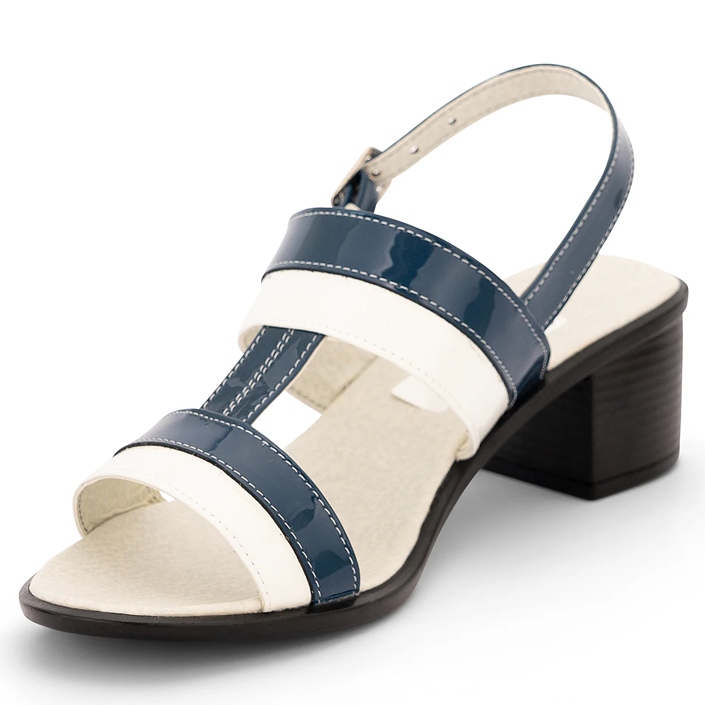 Sandale dama din piele naturala multicolor cu toc 5 cm 14176 - Image 3