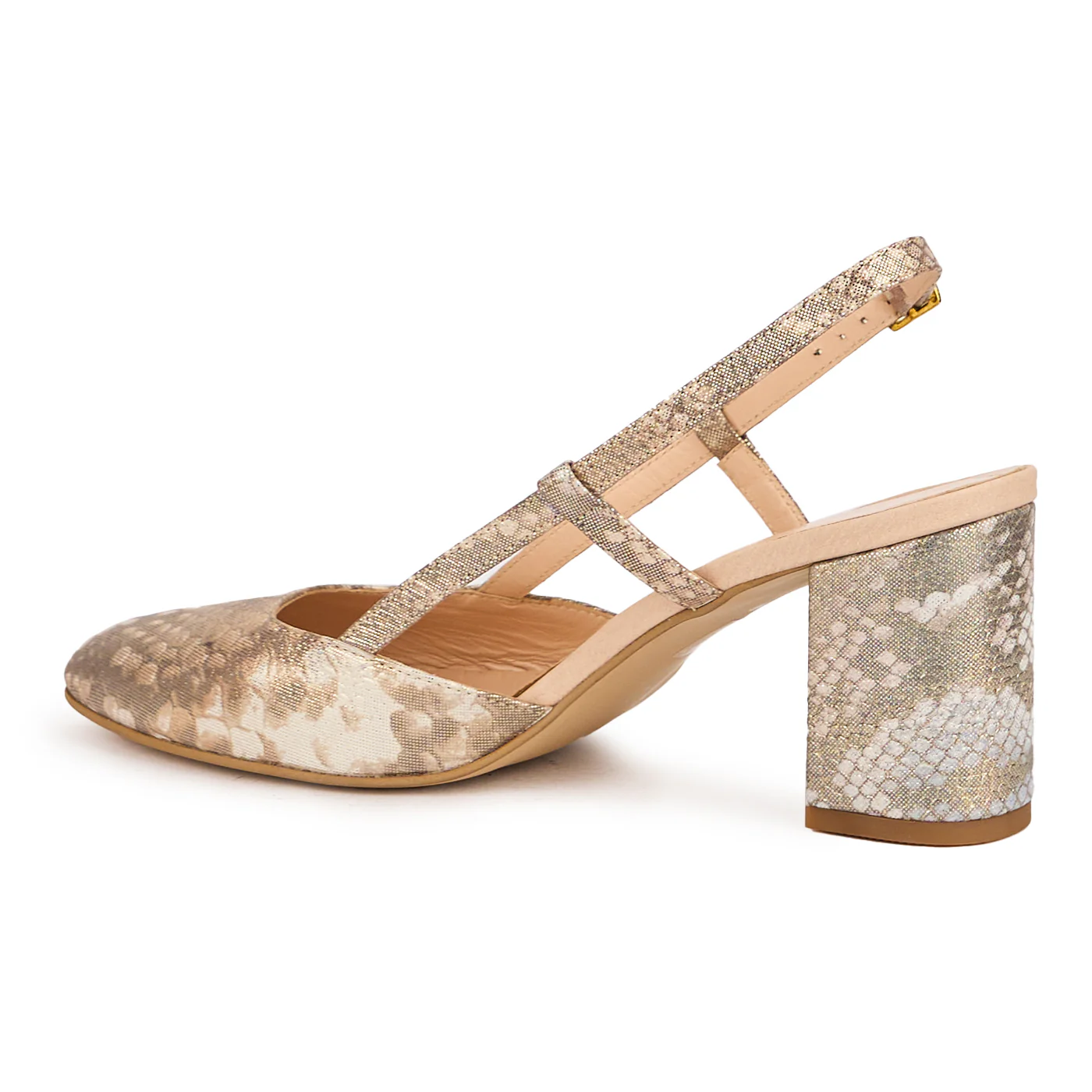 Sandale dama din piele naturala multicolor cu toc gros 8 cm 16294 - Image 2