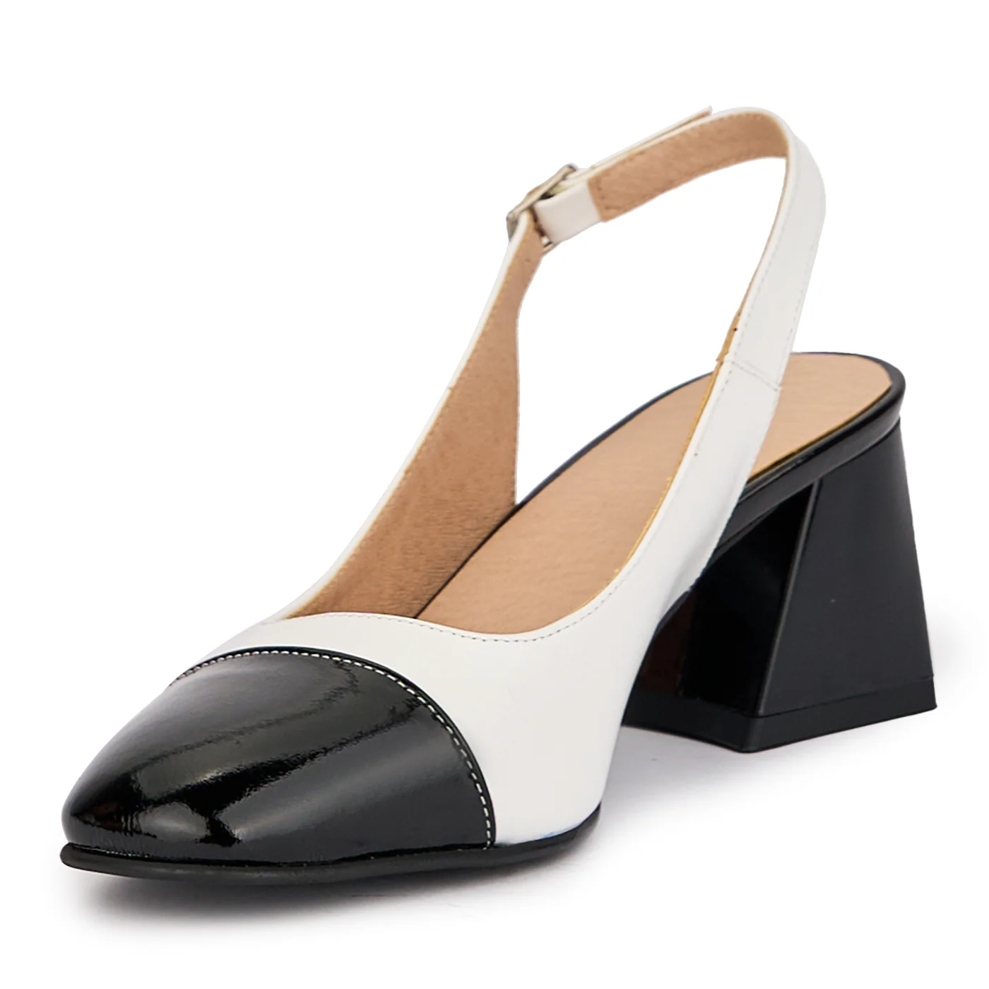 Sandale dama din piele naturala multicolor cu toc gros 6 cm 16907 - Image 3