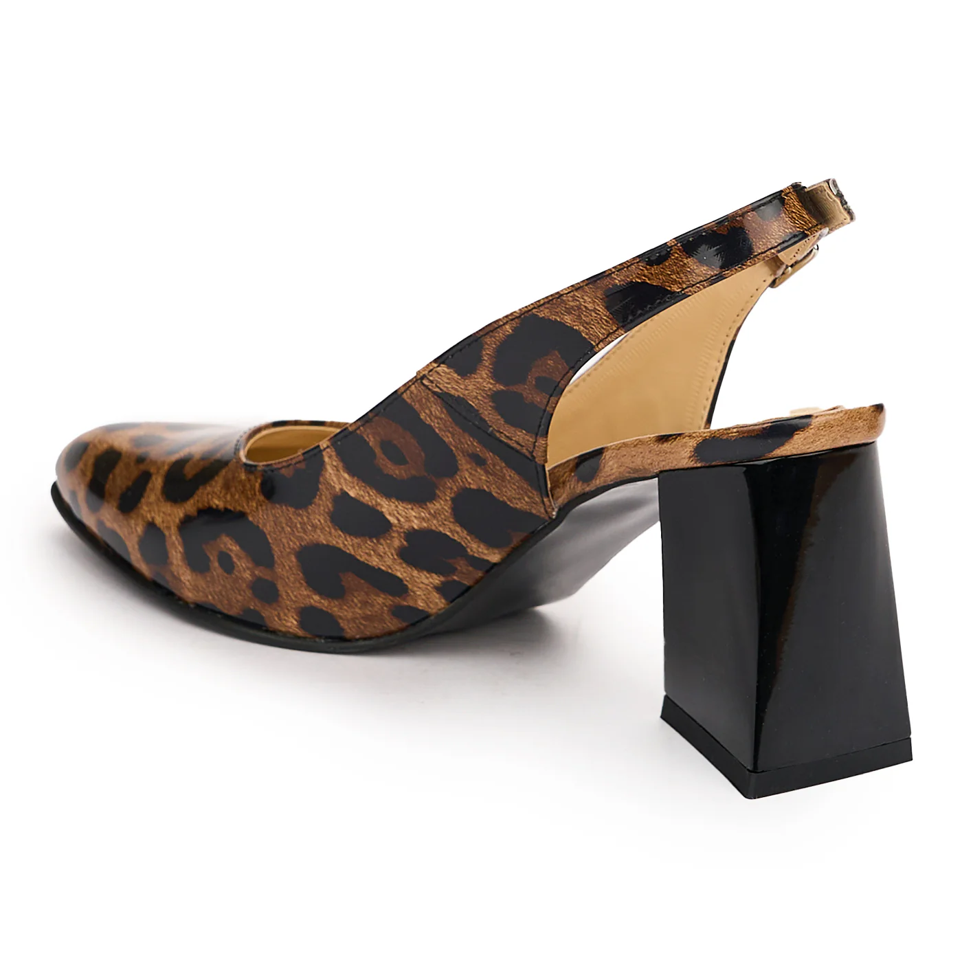 Sandale dama din piele naturala multicolor cu toc gros 7.5 cm 13747 - Image 2