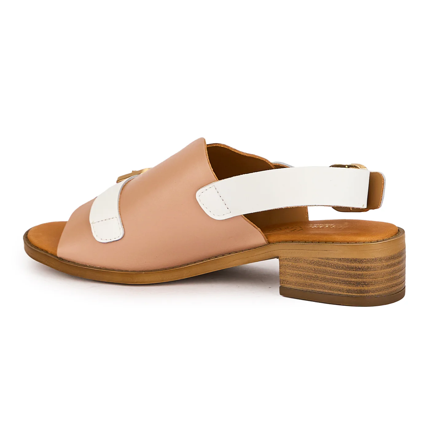 Sandale dama din piele naturala multicolor cu toc mic 3.5 cm 16365 - Image 2