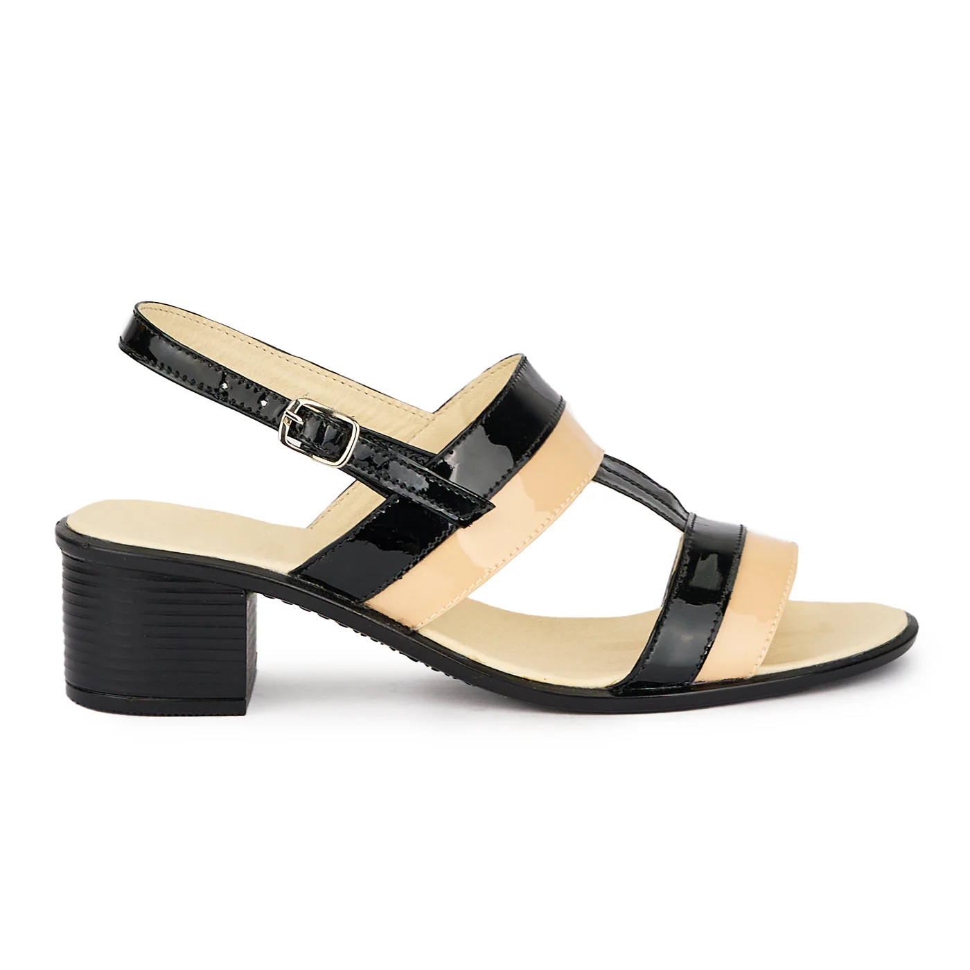 Sandale dama din piele naturala multicolor negru-bej 15478