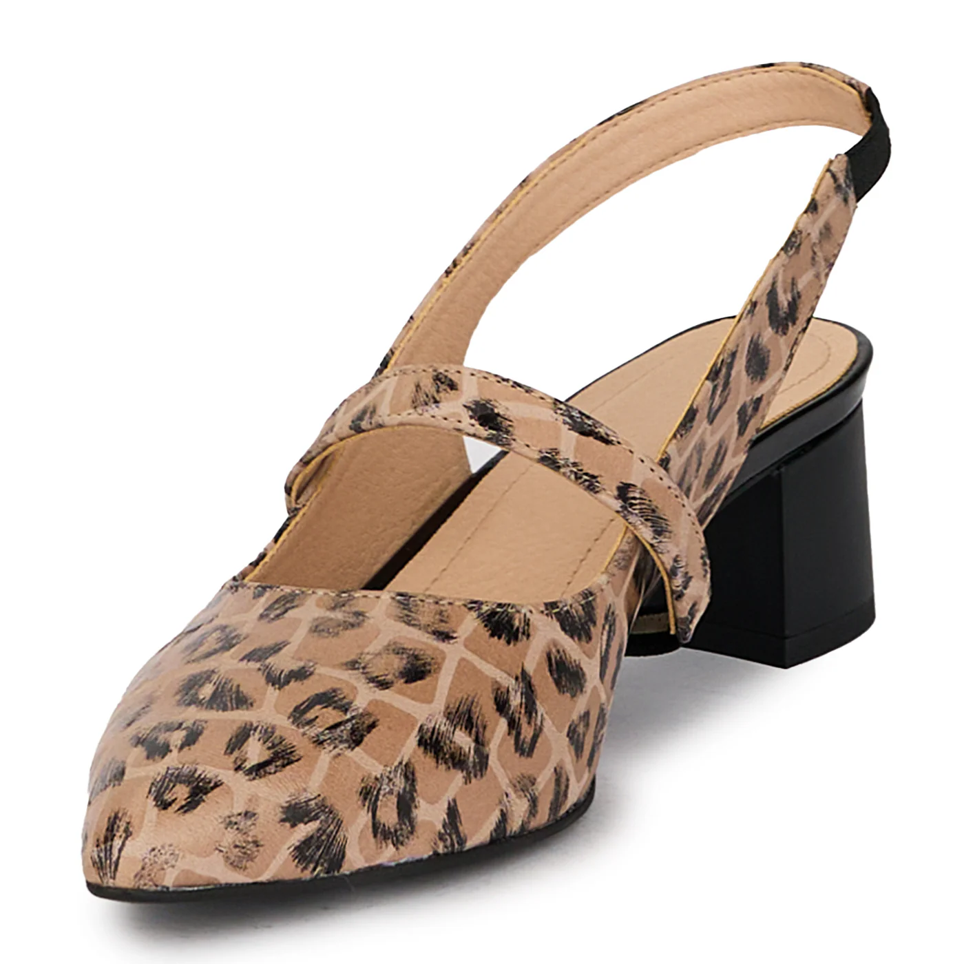 Sandale dama din piele naturala multicolora cu toc gros 4.5 cm 18116 - Image 3