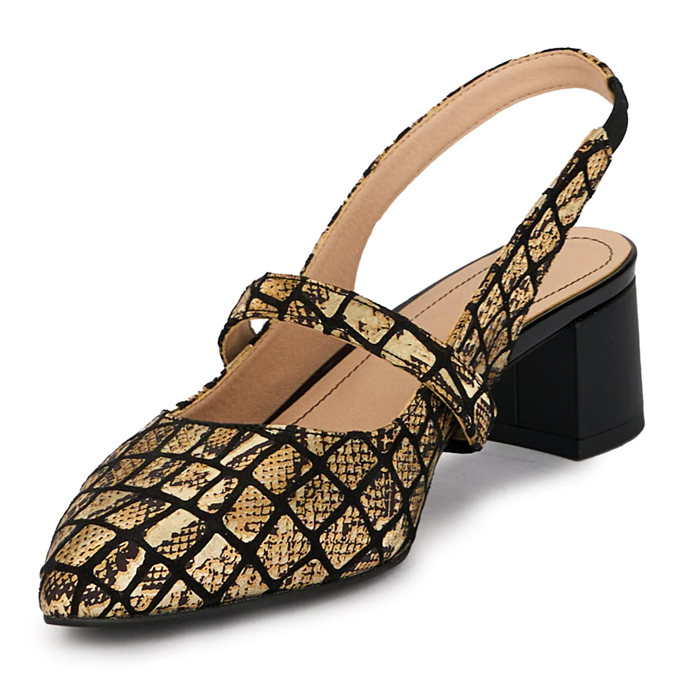 Sandale dama din piele naturala multicolora cu toc gros 4.5 cm 18117 - Image 3