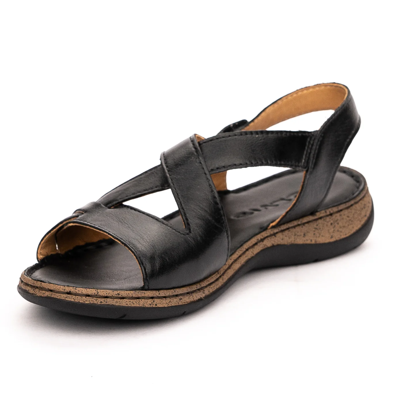 Sandale dama din piele naturala neagra 13164 - Image 3
