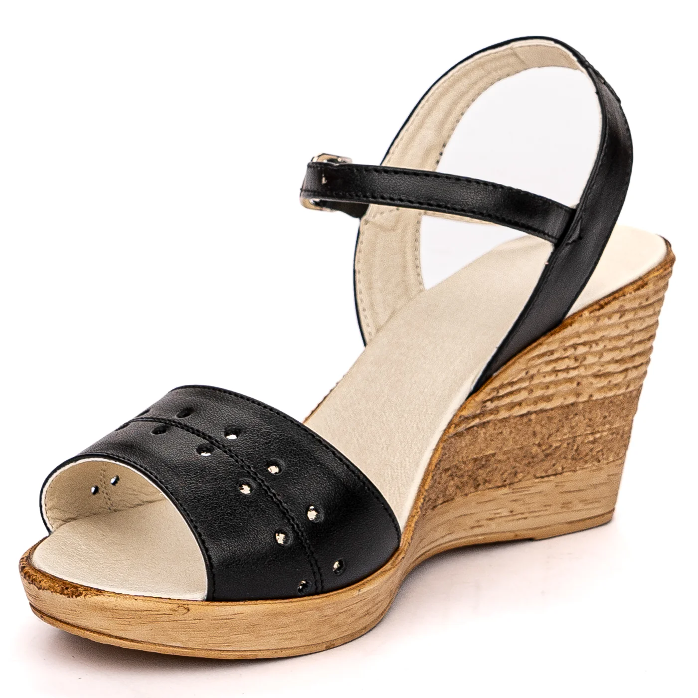 Sandale dama din piele naturala neagra 13701 - Image 3