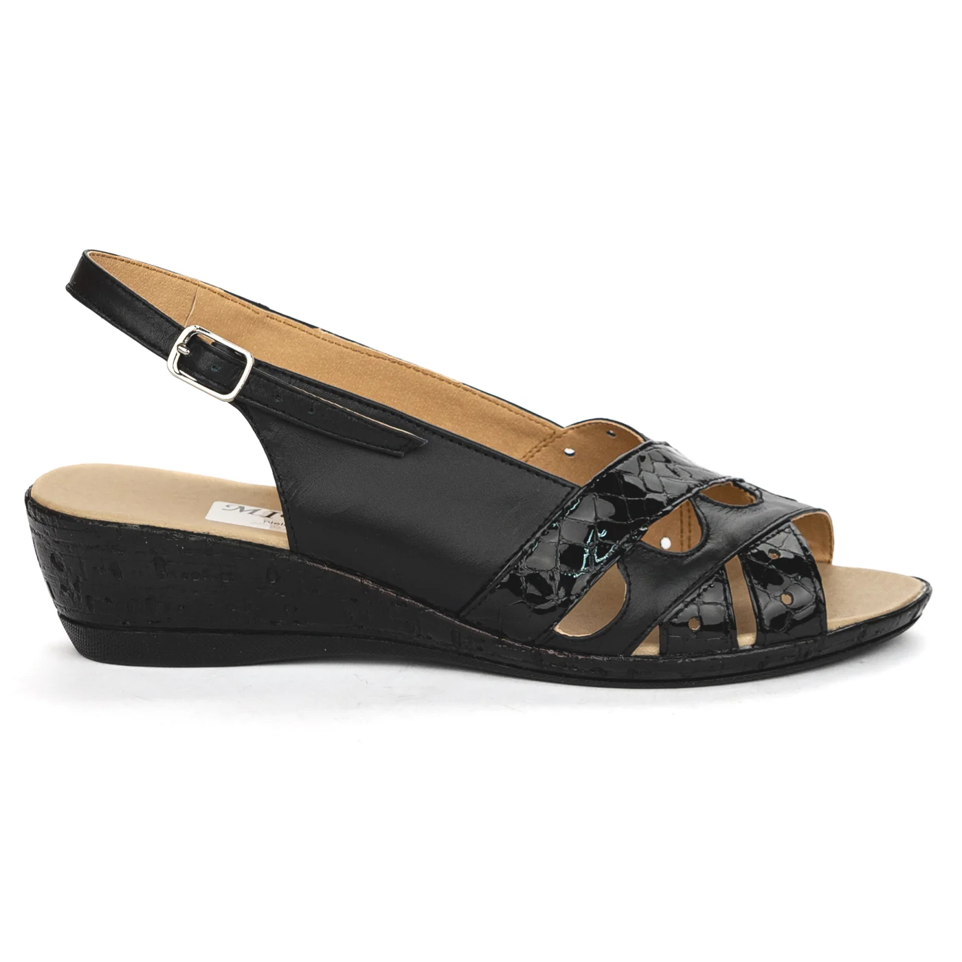 Sandale dama din piele naturala neagra 13823