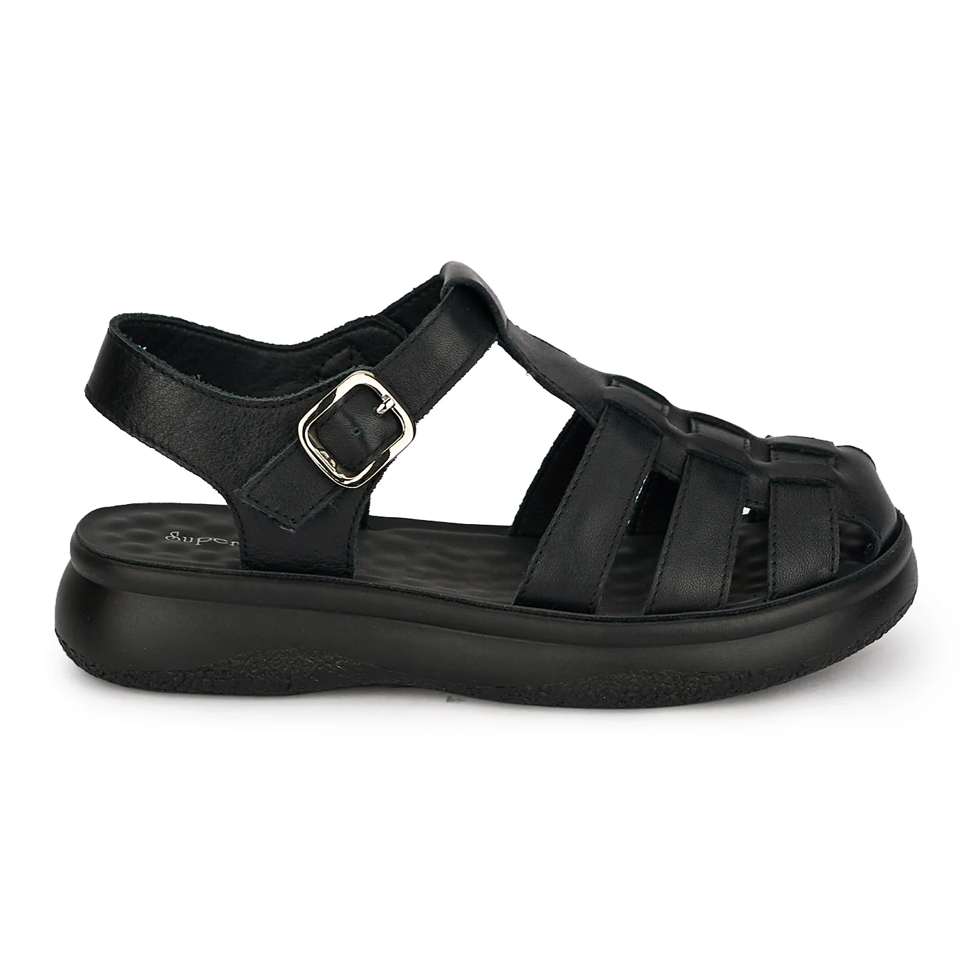 Sandale dama din piele naturala neagra 19755