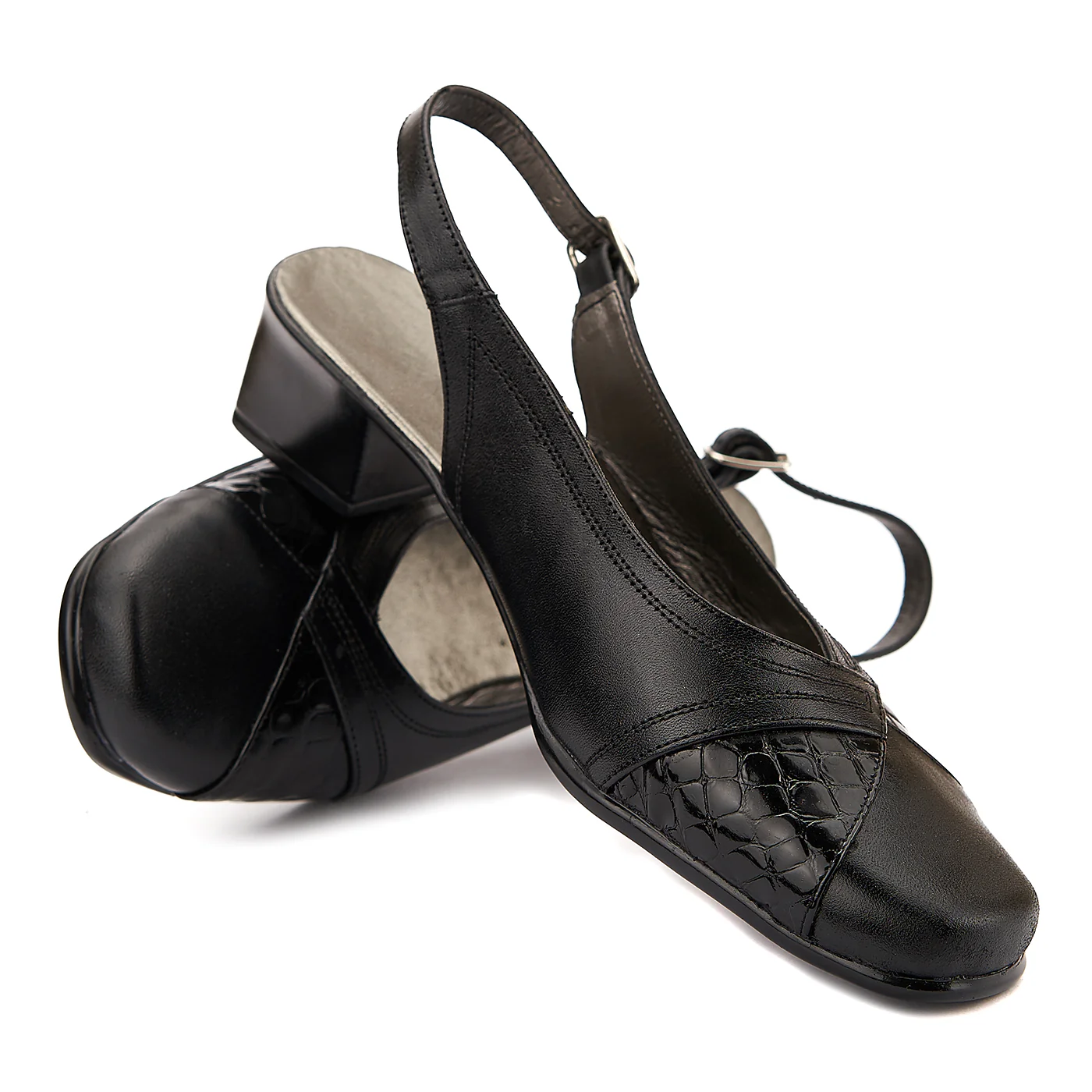 Sandale dama din piele naturala neagra 2056 - Image 4