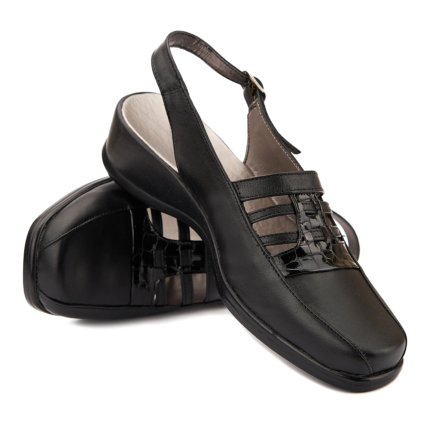 Sandale dama din piele naturala neagra 2058 - Image 4