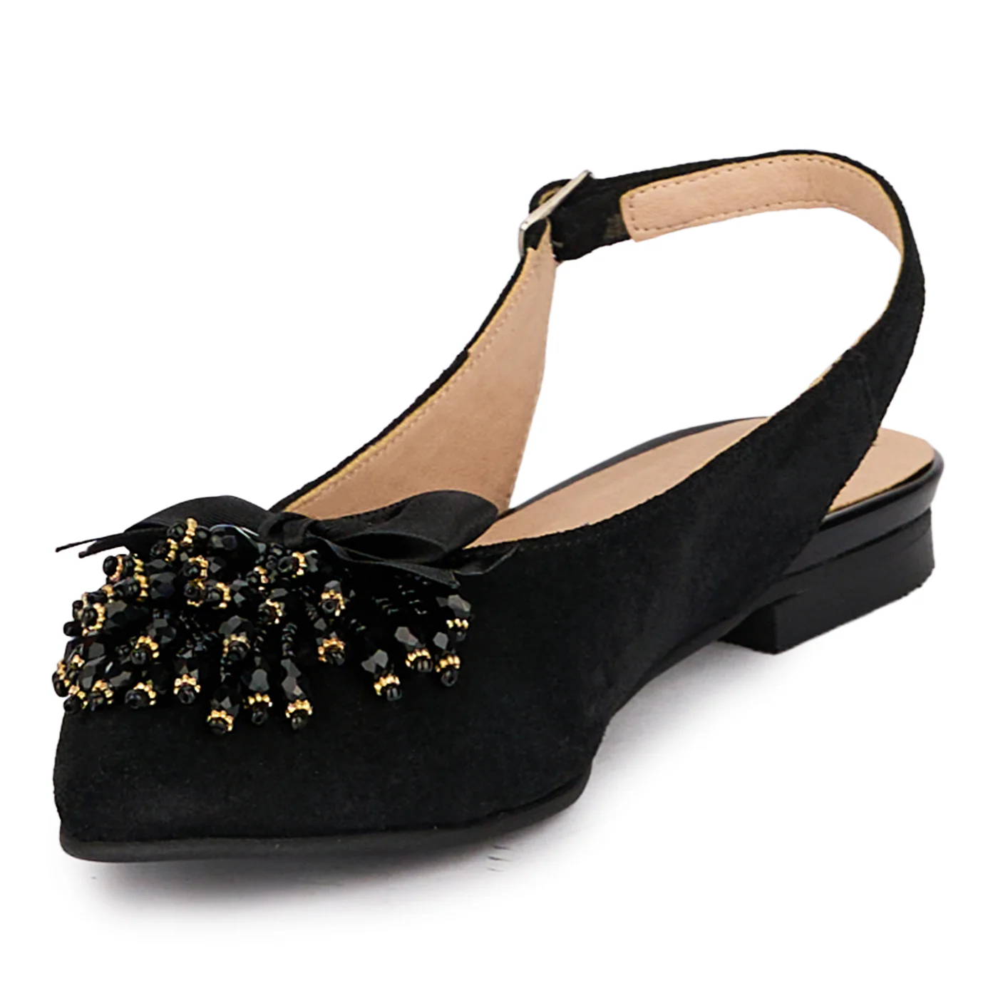 Sandale dama din piele naturala neagra cu accesoriu 18545 - Image 3