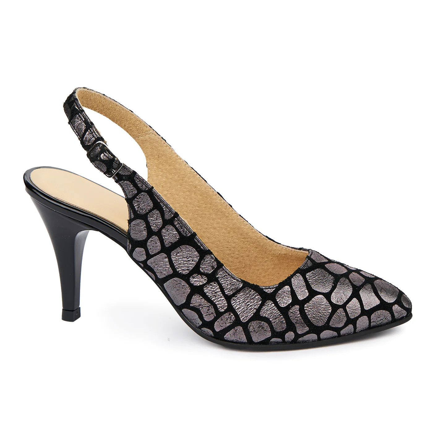 Sandale dama din piele naturala neagra cu model 5015