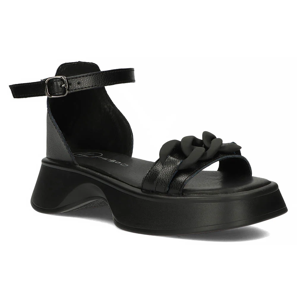 Sandale dama din piele naturala neagra cu platforma 13306 - Image 2