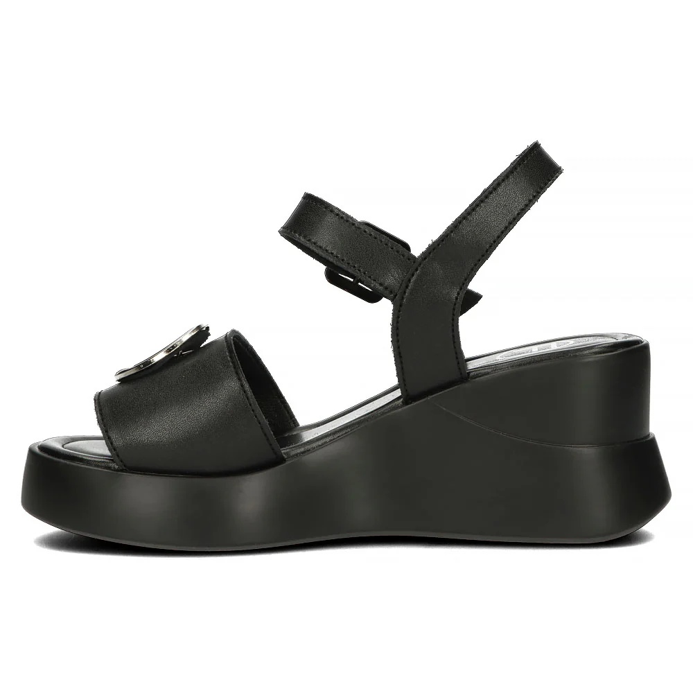 Sandale dama din piele naturala neagra cu platforma 13328 - Image 3