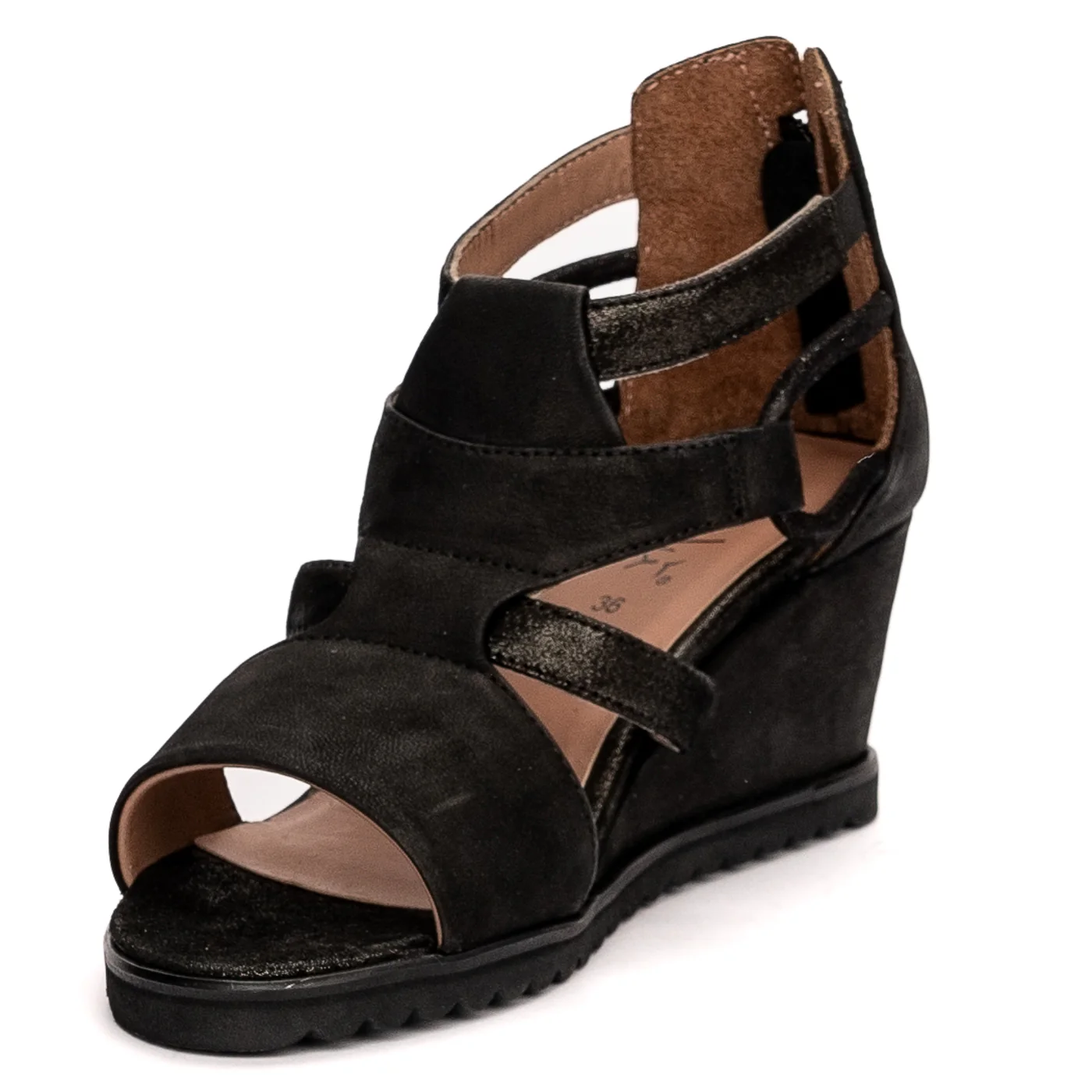 Sandale dama din piele naturala neagra cu platforma 13484 - Image 3