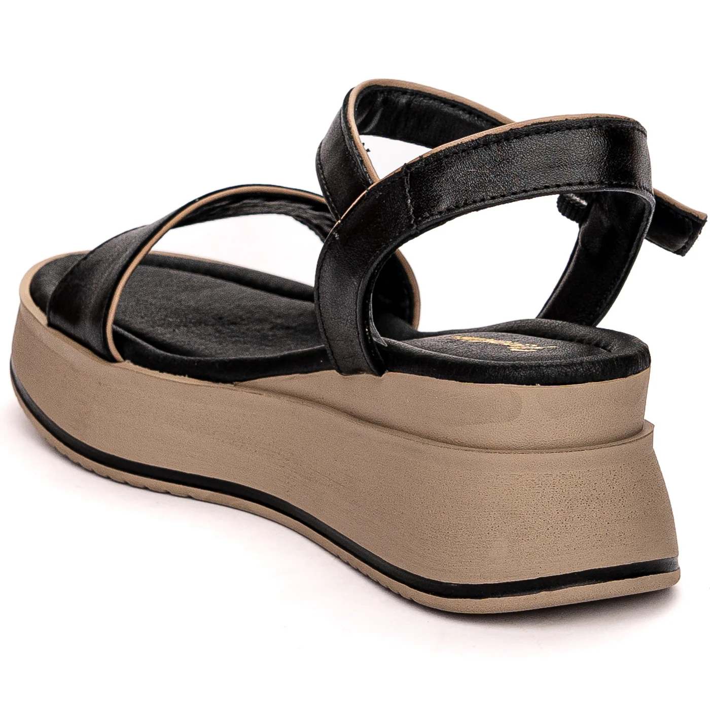 Sandale dama din piele naturala neagra cu platforma 13599 - Image 2