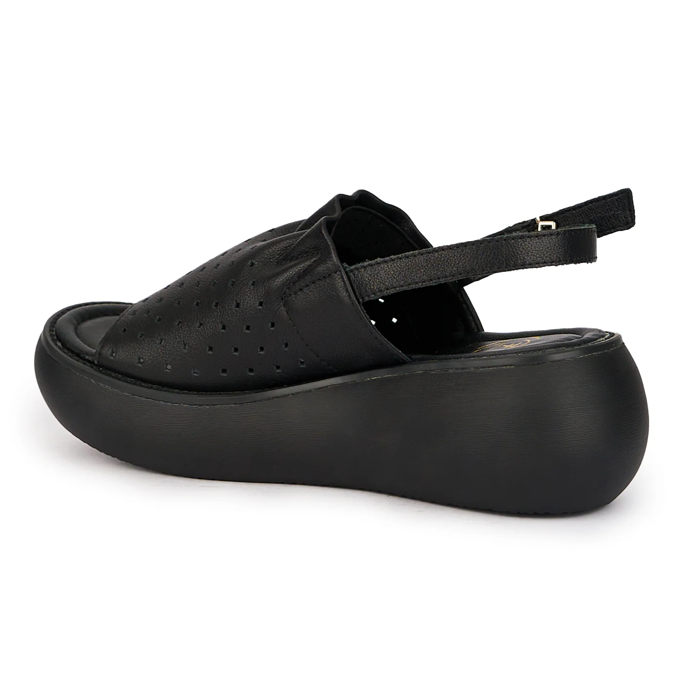 Sandale dama din piele naturala neagra cu platforma 15944 - Image 2