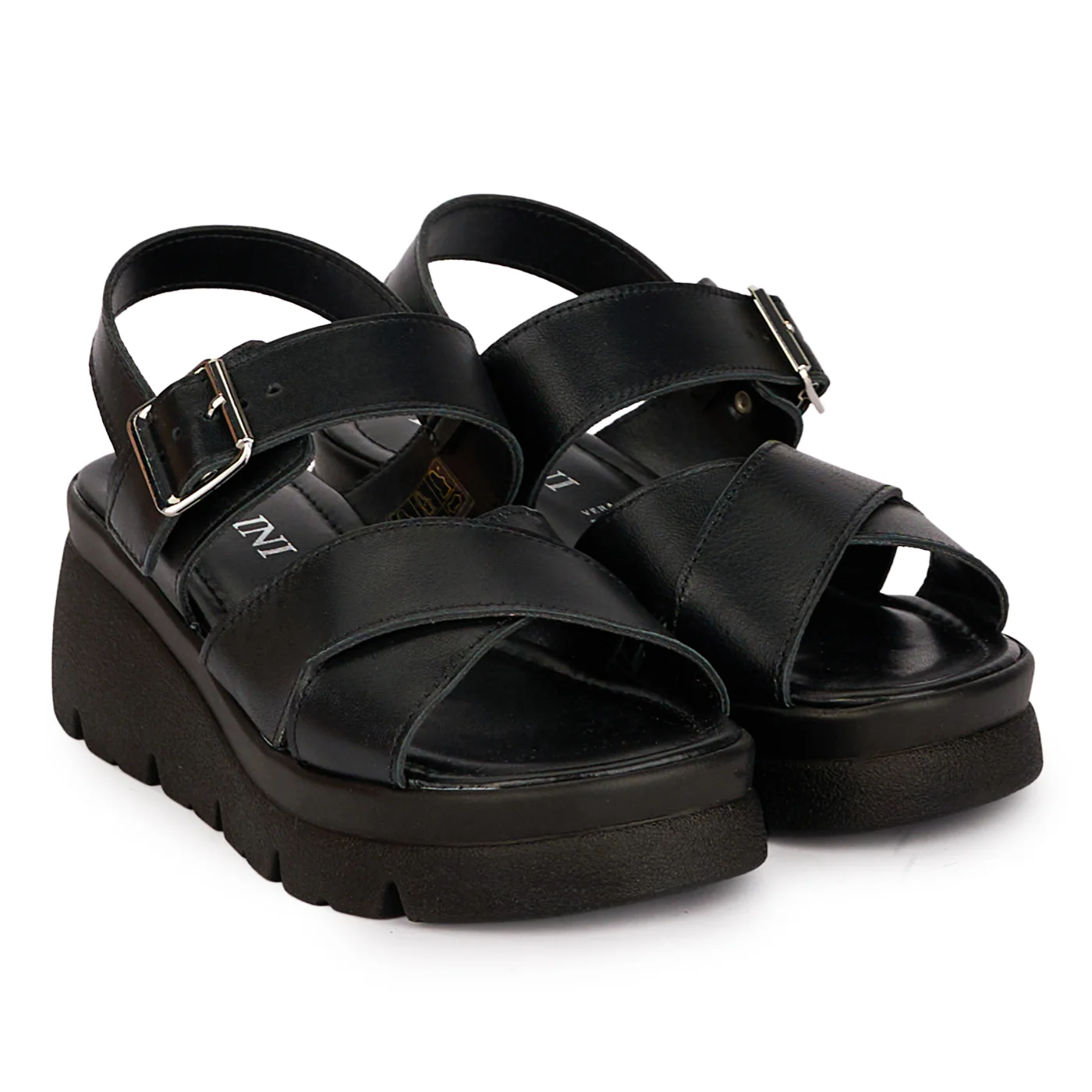 Sandale dama din piele naturala neagra cu platforma 5 cm 18574 - Image 4