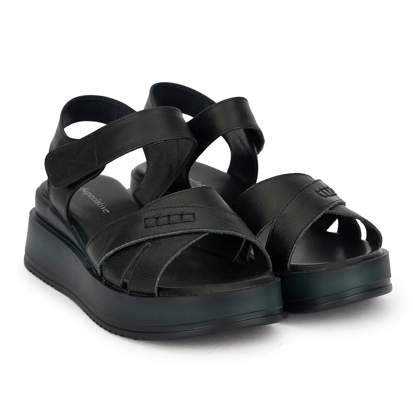 Sandale dama din piele naturala neagra cu platforma 5 cm 19761 - Image 4