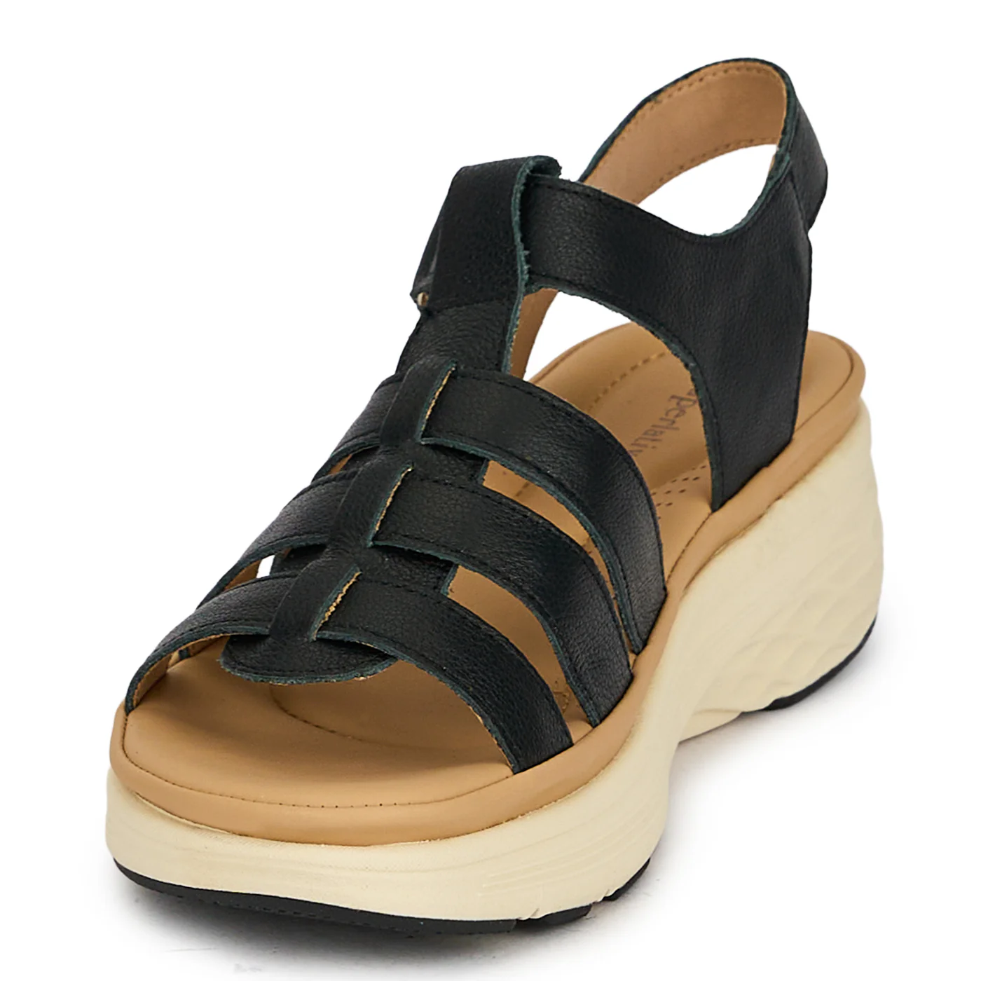 Sandale dama din piele naturala neagra cu platforma 5 cm 19762 - Image 3