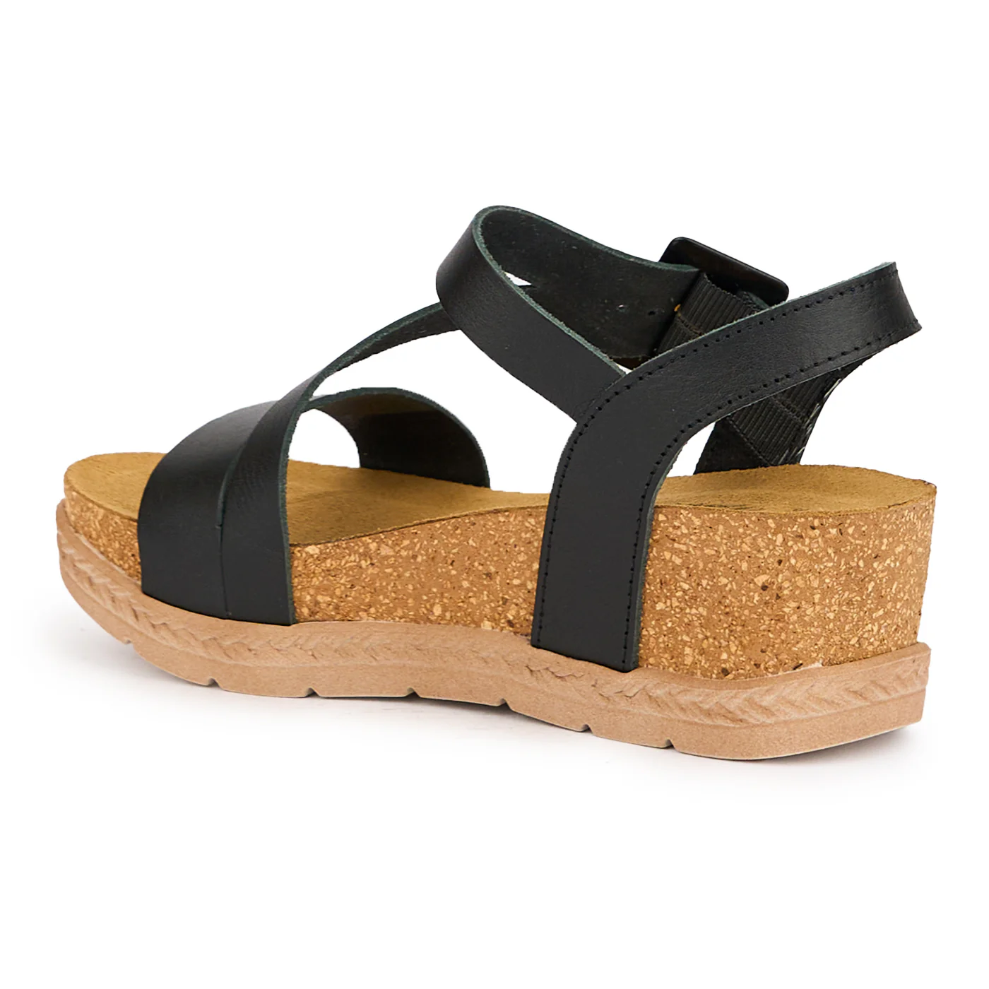 Sandale dama din piele naturala neagra cu platforma 6 cm 16120 - Image 2