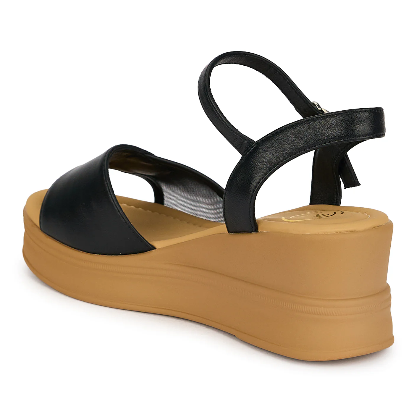 Sandale dama din piele naturala neagra cu platforma 6 cm 19765 - Image 2