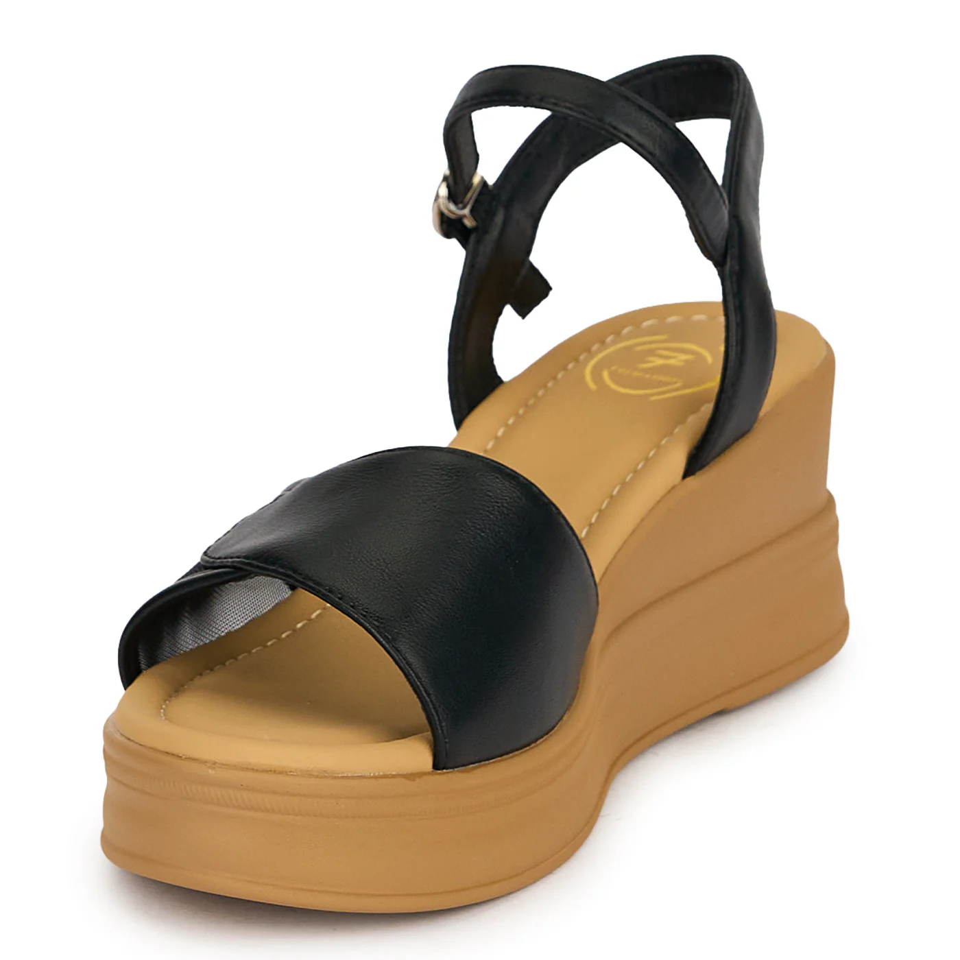 Sandale dama din piele naturala neagra cu platforma 6 cm 19765 - Image 3