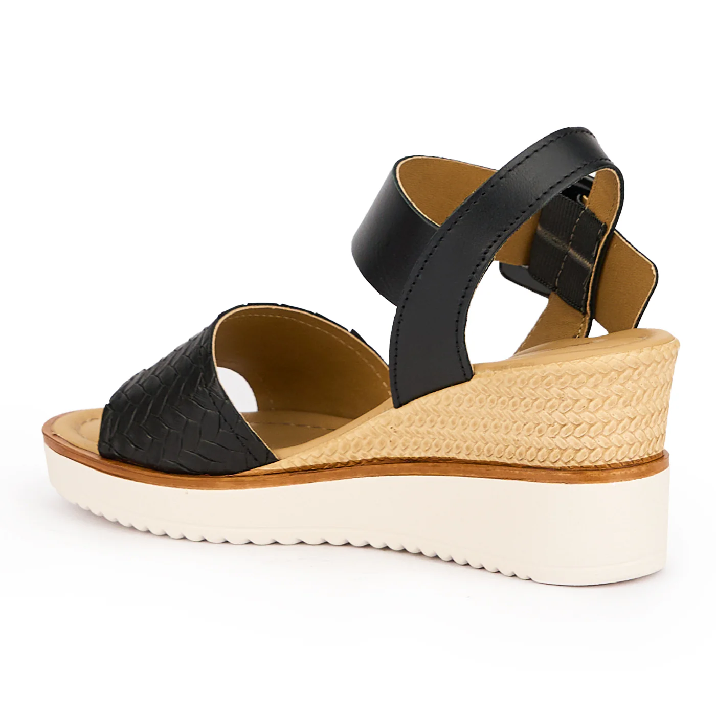 Sandale dama din piele naturala neagra cu platforma 7 cm 16122 - Image 2