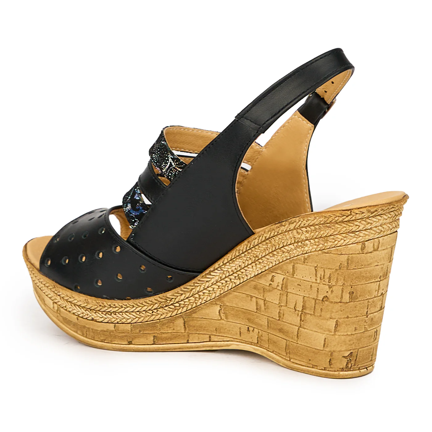 Sandale dama din piele naturala neagra cu platforma 9 cm 15834 - Image 2