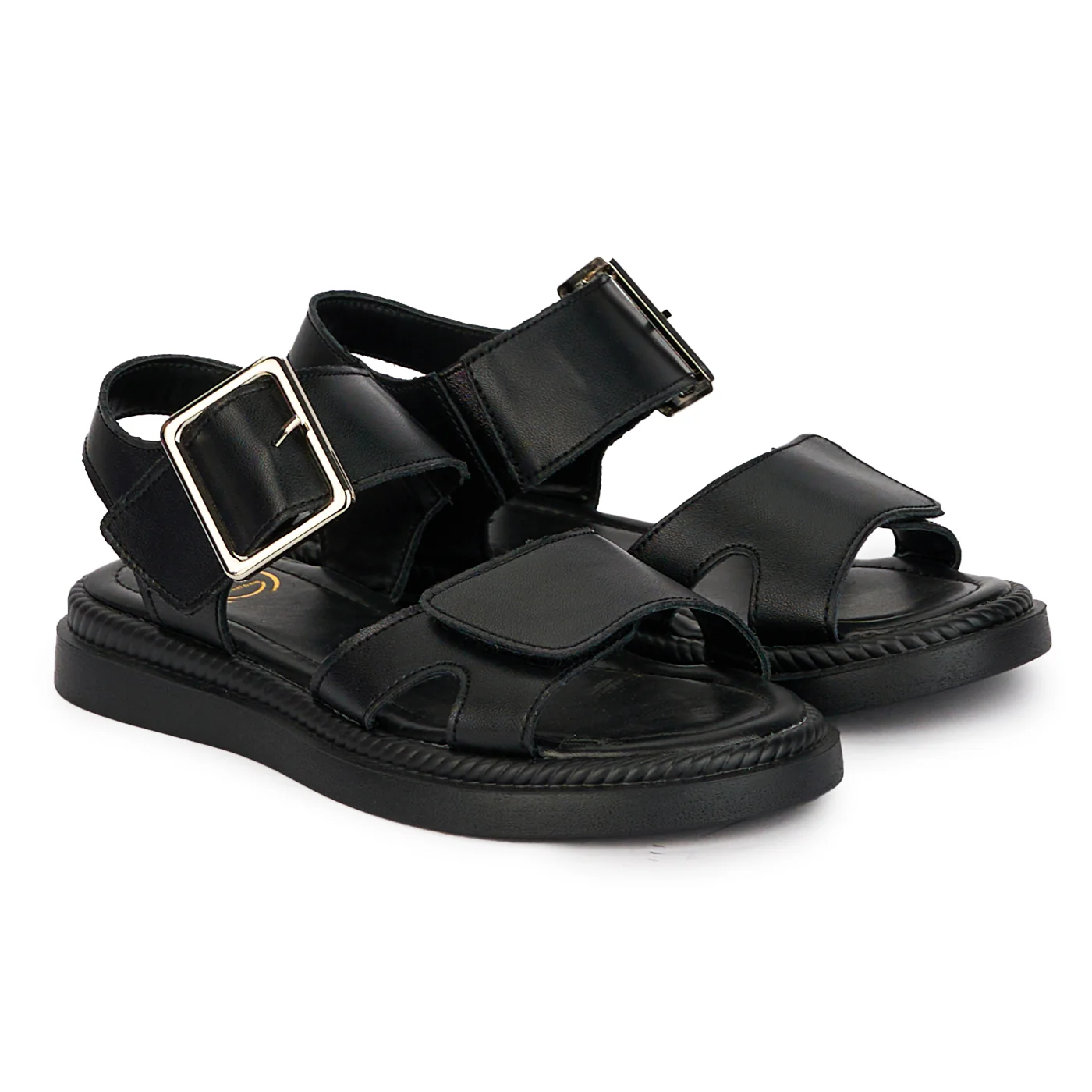 Sandale dama din piele naturala neagra cu talpa joasa 18233 - Image 4