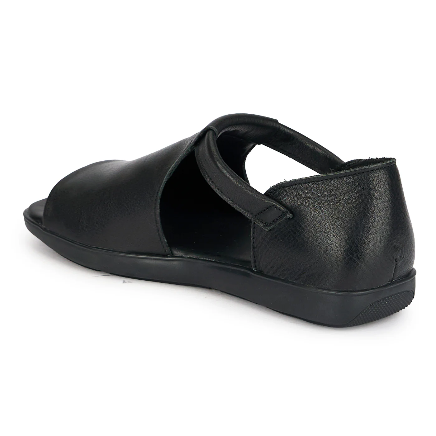 Sandale dama din piele naturala neagra cu talpa joasa 19934 - Image 2